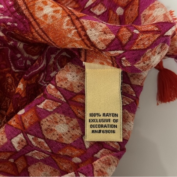 Ruff Hewn red, pink, & orange tank dress w/ tassels S - Picture 7 of 9